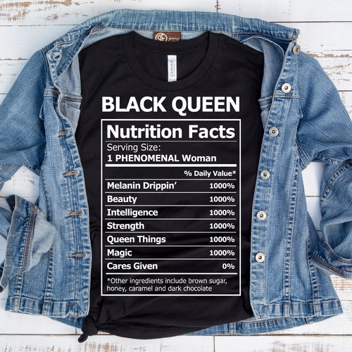 Black Queen Nutrition Facts - Black Tee