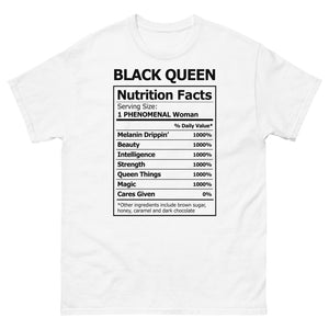 Black Queen Nutrition Facts T-Shirt