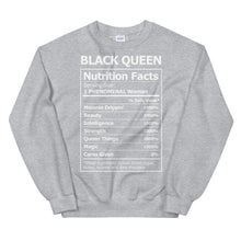 Load image into Gallery viewer, Black Queen Nutrition Facts - Sweatshirt